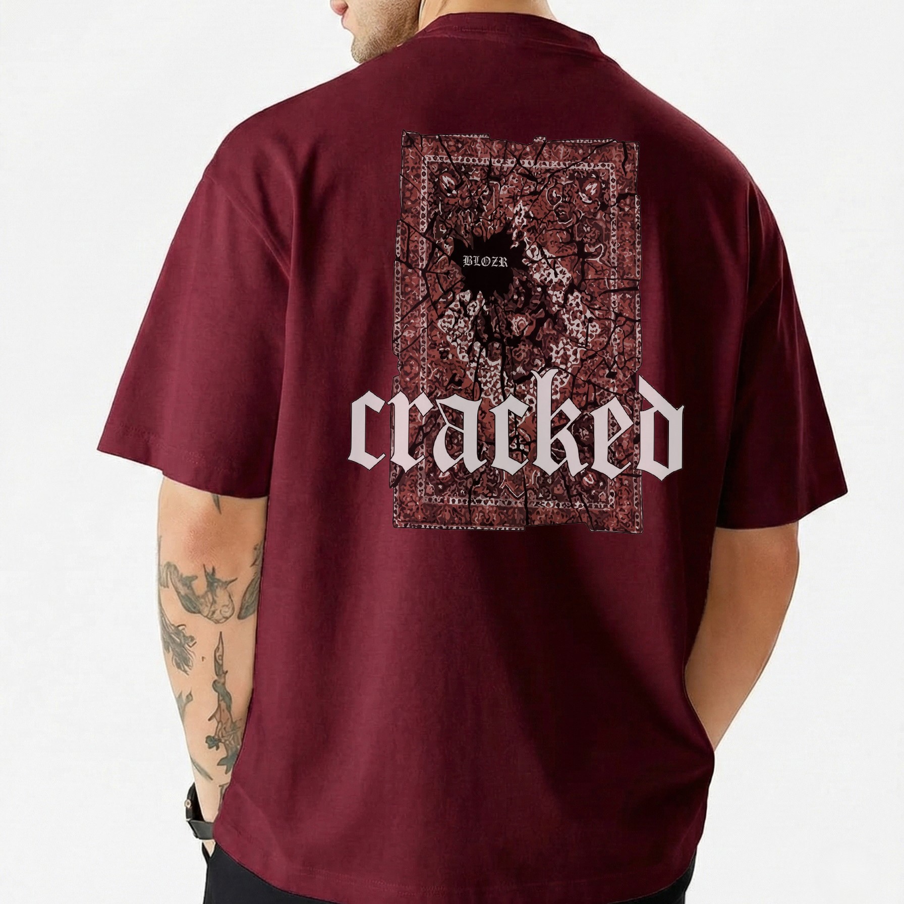 Men's Stylish Premium Drop Shoulder - Maroon  Code: 12926